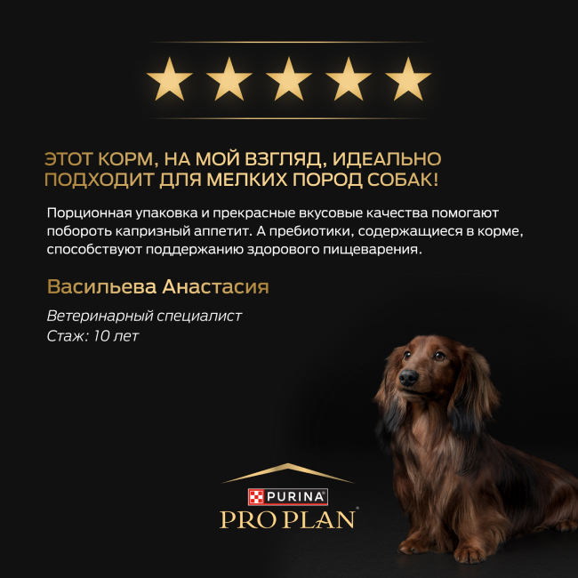 PRO PLAN® для взрослых собак мелких и карликовых пород, с говядиной в соусе