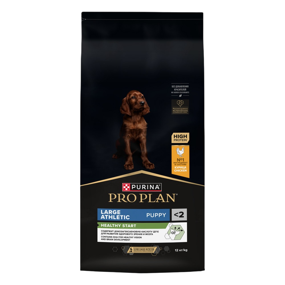 PRO PLAN® HEALTHY START для щенков крупных пород с атлетическим телосложением, с высоким содержанием курицы