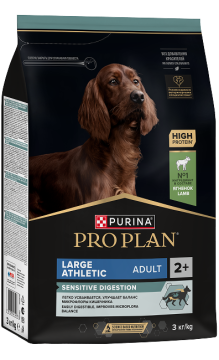Сухой корм PRO PLAN® для взрослых собак крупных пород с атлетическим телосложением с чувствительным пищеварением, с высоким содержанием ягненка